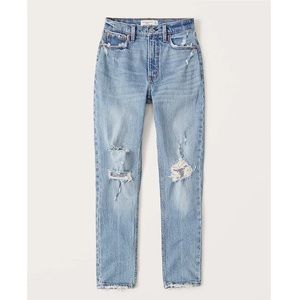 Abercrombie The Skinny Curve Love High Rise Distressed Jeans